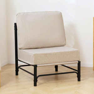 Cómoda silla decorativa de mediados de siglo con cojín suave y sofá de salón con marco de metal para sala de estar - Product Image 2