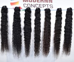 Vente en gros d'extensions de cheveux vierges 100% cheveux humains de temple indien bon marché en paquet de style de vague naturelle double trame crépus bouclés - Product Image 4