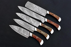2025 nouveauté personnalisé 5 pièces damas chef couteau ensemble de haute qualité premium fabriqués à la main merveilles culinaires pour la cuisine - Product Image 2