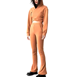 Ensemble de survêtement deux pièces pour femme, vêtements personnalisés, survêtement décontracté, streetwear, haut court à capuche, jogging pour femme - Product Image 1