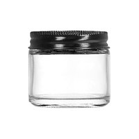 Pot cosmétique à large ouverture avec logo personnalisé, 60g 2oz, pot en verre à parois droites avec couvercle en aluminium pour crème pour les yeux et masque capillaire