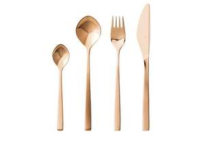 ชุดเครื่องใช้บนโต๊ะอาหารสเตนเลสสตีลสีทองแบบโบราณมีดโลหะทำมือพร้อมช้อนดีไซน์ใหม่สำหรับการส่งออก - Product Image 3