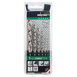 Set di Punte da Trapano Alpen in Cobalto, 6 Pezzi - Product Image 1