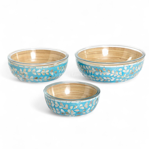 Cuencos Decorativos Clásicos Hechos a Mano con Incrustaciones de Madreperla, Material Natural Ecológico, Origen Vietnam, para Mesa del Hogar - Product Image 2