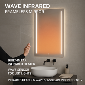 230V Frameless Infrared Mirror Heating Panel 500Watt Carbon Crystal <b>Sensor</b> LED Fast <b>Lighting</b> Solar <b>Bathroom</b> Overheat Glass - Product Image 3
