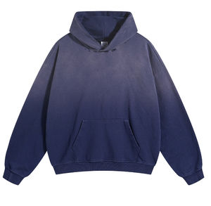 Custom 450gsm French Terry Vintage Sun Faded Acid Wash Hoodie for Man High Quality Cotton Fleece Unisex Distressed <b>Hoodies</b> - Product Image 5