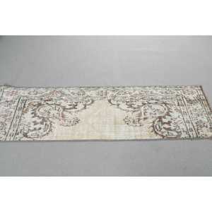 Alfombra Turca Vintage de 1,8x6,1 pies, Alfombra de Pasillo, Alfombra de Lana Blanca - Product Image 2