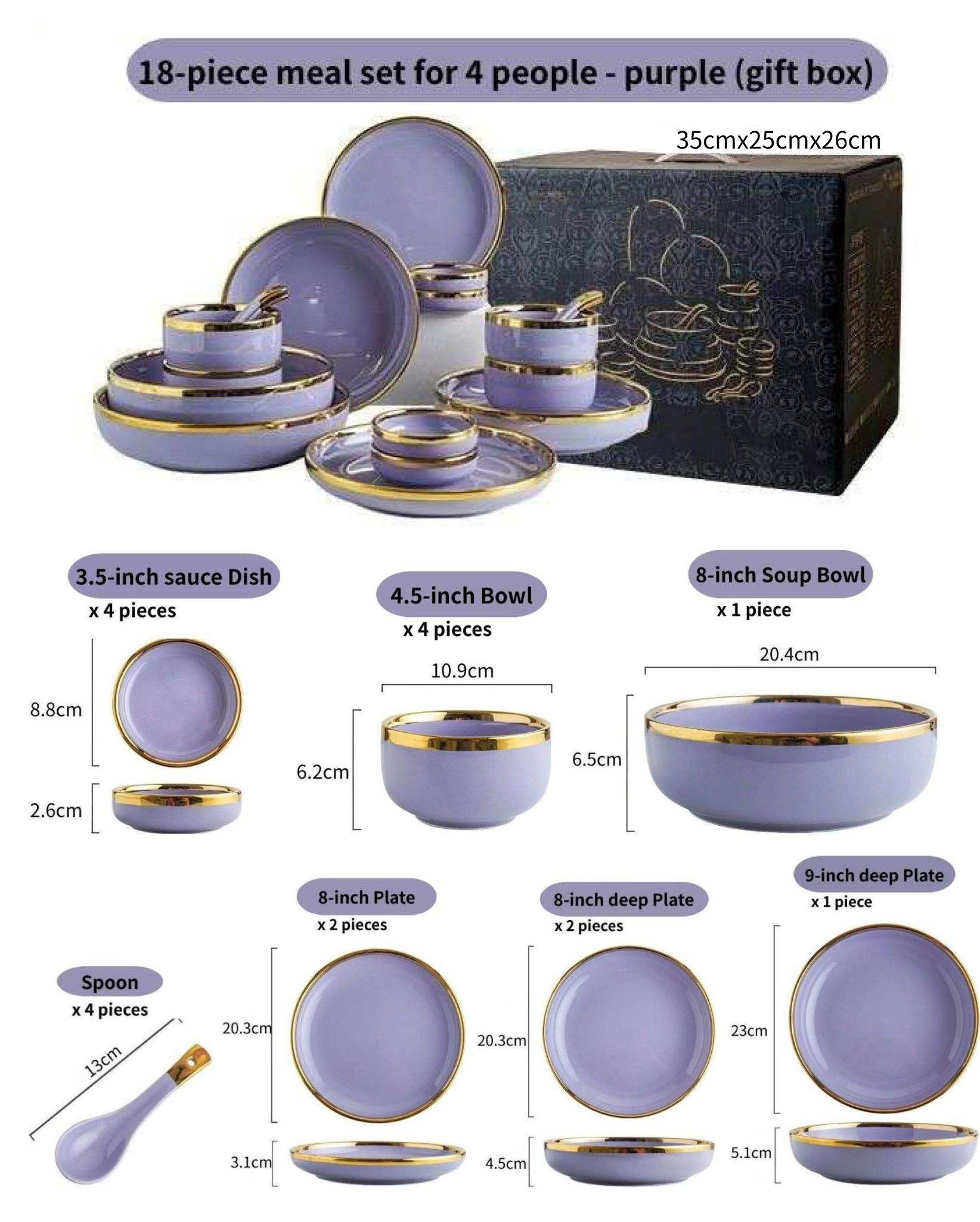 18-piece meal set for 4 persons