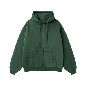 Personnalisé 400 450 500 Gsm Oversize Heavyweight pour 3d Puff Print Personnalisé Chenille Broderie À Manches Longues French Terry Zip Up Hoodie - Product Image 6