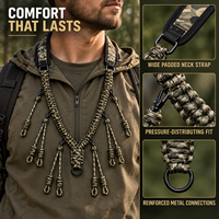 Lanière de camouflage LINK pour le sonnettoir à canard, en nylon tressé, pour le sonnettoir à oie, avec 10 boucles amovibles, sifflet à canard, accessoires de chasse durables MOLLE