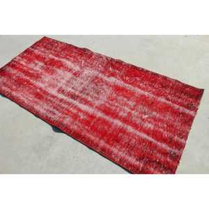 พรมวินเทจสไตล์ตุรกี ขนาด 3.4x7.3 ฟุต พรมลายสัตว์สีแดงดำ - Product Image 4