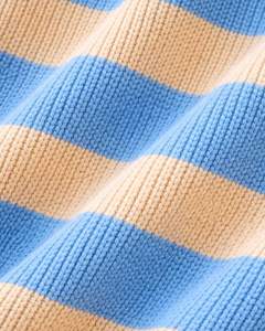 Suéter de Punto Personalizado para Hombre, con Cierre de Cremallera de un Cuarto, Color Azul Cielo y Rayas, Tejido Suave, Cálido, Informal, para Invierno, OEM Personalizado - Product Image 5