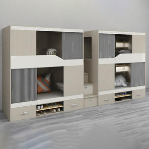 KSL Jugendherbergen-Serie Holz-Kapsel-Etagenbett für 2 Personen mit Schuhschränken unter dem Bett, Seitentreppe und Robustem Schlafpod - Product Image 6