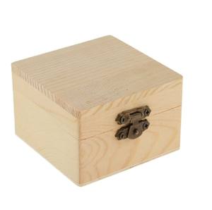 Caja de almacenamiento de madera natural para pendientes y anillos Caja de anillo de compromiso de madera para paquete de regalo de joyería Caja de almacenamiento de madera rectangular - Product Image 3