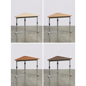2026 <b>Height</b> <b>Adjustable</b> Triangle Mobile <b>Desk</b> Wheels Compact Table for School Wholesale - Product Image 4