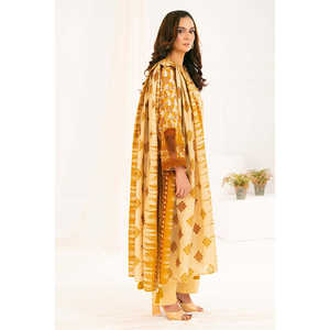 Ensembles modestes Khaddar K-52087 – Ensemble imprimé 3 pièces avec dupatta, comprenant haut, bas et couvre-chausson - Product Image 6