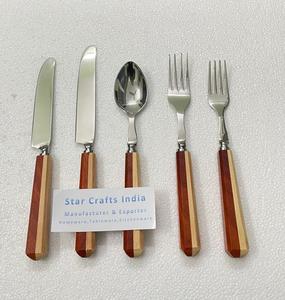 Juego de Cubiertos de Acero Inoxidable de Diseño Tradicional con Incrustaciones de Hueso Natural, Vajilla para Mesa de Comedor para el Hogar y Hoteles - Product Image 1