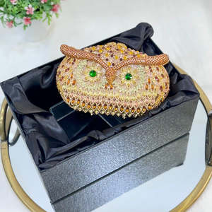 Pochette de soirée en PU avec perles de cristal étincelantes, sac à main de mariée pour fête, mode féminine, strass, vente en gros Inde - Product Image 2