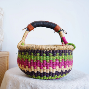 Eco Friendly <b>Straw</b> Bolga <b>Basket</b> Handmade Seagrass Storage Organizer Sustainable Wholesale from Vietnam - Product Image 3