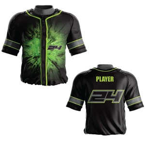 Breathable Men's Baseball Jersey Uniform Design Sublimated Youth Button <b>Down</b> Softball Baseball Uniform With Customized logo - Product Image 4