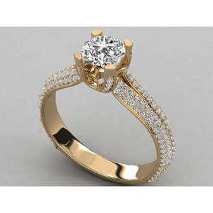 Bague solitaire en or 18 carats pour femmes avec diamant de laboratoire - Product Image 1