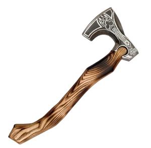 Hache industrielle en acier à haute teneur en carbone avec tête gravée pour diverses applications avec manche en bois - Product Image 3