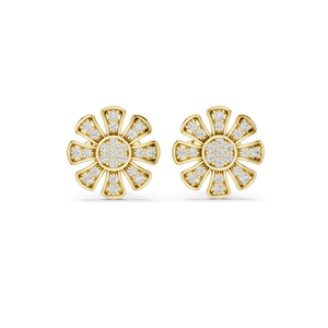 Boucles d'oreilles fleur en diamant de laboratoire 0,25 CT, clarté VVS-VS EF, or 18 carats, 14 carats, 10 carats et argent 925, or rose, or jaune, or blanc - Product Image 5