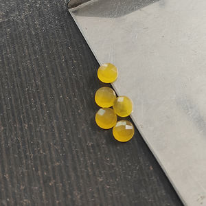 4 Uds. Calcedonia amarilla 5,5mm cabujón redondo rosecut 2,4 Cts lote Iroc ventas piedras preciosas sueltas de alta calidad US $0,88 para todos - Product Image 4