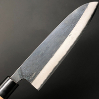 Kualitas Terbaik kustom buatan tangan baja karbon tinggi koki dapur pisau Santoku pisau dapur dengan selubung kulit