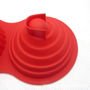 Silicone Double-Cavity Cake Mold for Baking <b>Microwave</b>-Safe High-Temperature Resistant 2-Hole Household Design Model HS-hp006 - Product Image 5