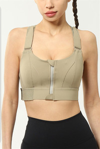 เสื้อชั้นในกีฬาผู้หญิงแบบสั่งทำพิเศษจากผู้ผลิตชั้นนำปี 2025 แห้งเร็ว สวมใส่สบาย สำหรับออกกำลังกาย มีโลโก้ด้านหน้า ซิปด้านหน้า ระบายอากาศได้ดี - Product Image 3