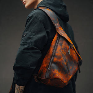 Sacs à bandoulière classiques de couleur marron décontractés Sacs à bandoulière Messenger Sacs à bandoulière en cuir véritable - Product Image 6