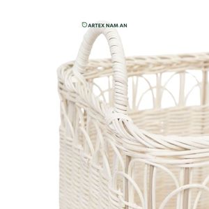 Cestas de ratán Premium con diseño de tejido abierto para lavandería y almacenamiento en el hogar - Product Image 2