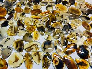 Cabochon d'agate Montana naturelle de qualité AAA, pierre semi-précieuse à dos plat lisse pour la guérison, lot en gros de taille de pierres précieuses personnalisées - Product Image 2