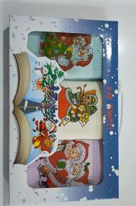 Ensemble de torchons de cuisine en coton brodés, style populaire pour la rentrée scolaire, motifs Père Noël et Mère Noël, décorations thématiques rouge, vert, blanc, Istanbul - Product Image 3