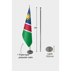 Drapeau de bureau officiel namibien, impression numérique, aluminium, plastique, polyester, soie, pour l'éducation et les agences de voyage - Product Image 6