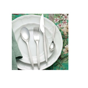 ชุดช้อนส้อมสแตนเลสสตีลสีเงิน RABEH หรูหราทันสมัย พร้อมด้ามไม้ขัดเงา สำหรับงานแต่งงาน ของตกแต่ง และของขวัญ - Product Image 1