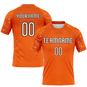 Ensemble de maillot de volley-ball pour adultes confortable, orange, blanc, noir, forme abstraite, sublimation, séchage rapide, respirant, kit d'équipe pour hommes - Product Image 2