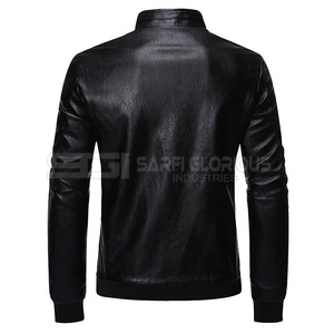 Chaqueta de cuero con capucha y cremallera completa de estilo moderno para hombre de gama alta hecha a medida decoración con logotipo ropa de invierno de moda High Street - Product Image 2