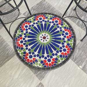 Ensemble <span class=keywords><strong>de</strong></span> bistrot <span class=keywords><strong>en</strong></span> <span class=keywords><strong>mosaïque</strong></span> <span class=keywords><strong>marocaine</strong></span>, chaise et <span class=keywords><strong>table</strong></span> <span class=keywords><strong>en</strong></span> métal décoratif, motif géométrique, mobilier <span class=keywords><strong>de</strong></span> patio extérieur, décoration <span class=keywords><strong>de</strong></span> style méditerrané<span class=keywords><strong>en</strong></span> - Product Image 6