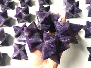 Vente en gros de cristal naturel Merkaba Star Feng Shui Style Lepidolite Pierre de lune pour la guérison de l'énergie Reiki manifestant la vente entière - Product Image 6