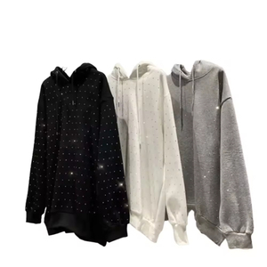 เสื้อฮู้ดผู้ชายประดับเพชรเทียม คุณภาพสูง ราคาขายส่ง สำหรับฤดูหนาว เนื้อผ้าแห้งเร็ว ระบายอากาศได้ดี - Product Image 1