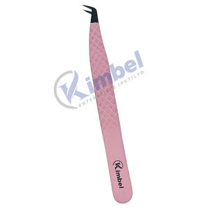 Juego de pinzas para extensiones de pestañas con punta puntiaguda y diseño de dólar Rosa Logotipo de etiqueta privada con impresión personalizada sostenible - Product Image 2