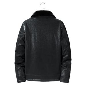 High Quality Custom Black Leather <b>Jackets</b> with Stand Fur Collar Winter Wear Leather <b>Jackets</b> - Product Image 2