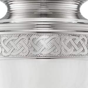 Urne funéraire commémorative pour cendres humaines Urne funéraire pour adultes argentée et blanche avec sac en velours - Product Image 4