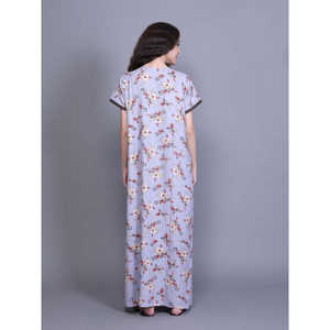 Chemise de nuit Alpine ODM en tissu doux tissé avec poche latérale, broderie au col et logo personnalisé, fermeture à cordon, MOQ 3 pièces - Product Image 4