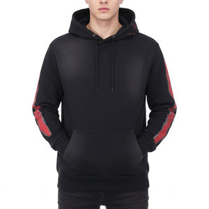 Sweat-shirts pour hommes à manches longues, séchage rapide, en coton mélangé, article frais, tissu pur original, style poche zippée sur le devant - Product Image 1