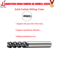 Fraises à couteau plat en carbure monobloc 4 cannelures AlTin enduit marque Baolifeng avec chanfrein pour acier ordinaire ODM/OEM