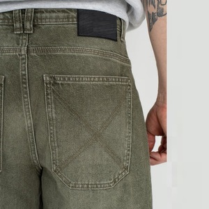 Jean baggy décontracté pour homme, coupe large, effet 3D, délavé, en coton, denim moyen - Product Image 4