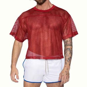 Personnalisable recadrée maille football américain maillot respirant été décontracté sport pratique maillot manches courtes imprimé - Product Image 5